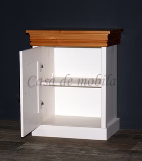 Schubladenbett 100x200cm mit Nachttisch NEAPEL Kiefer weiß honigfarben von Casademobila Goslar