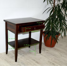Nachttisch mit Ablage und Schublade 58x60x37cm DECOR weiß lackiert Massivholz Nachttisch 58x60x37cm DECOR Pappel massiv lackiert casademobila Goslar