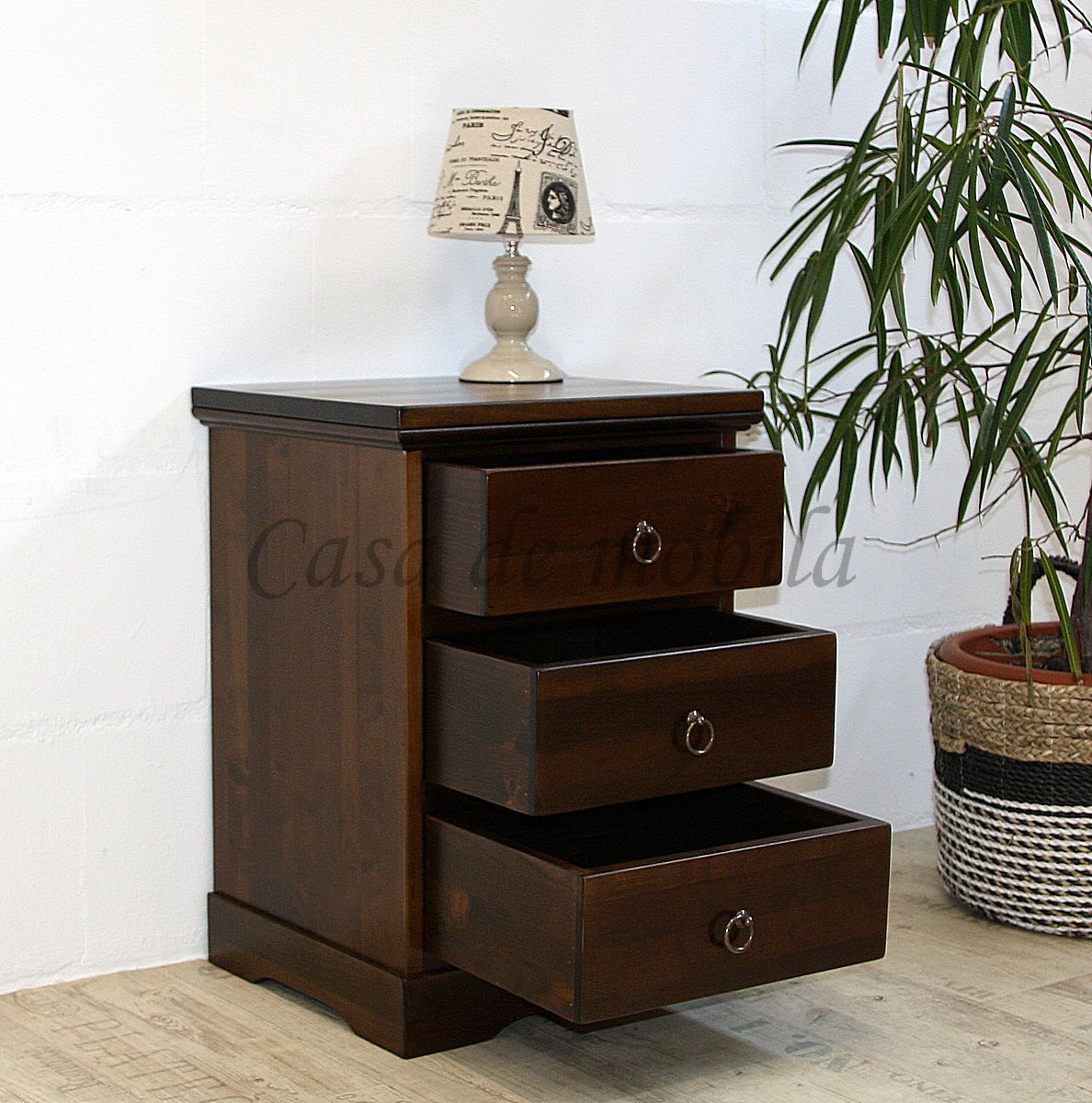 Massivholz Nachtschrank braun kolonial NEU Nachtkonsole Nachttisch Nachtkommode