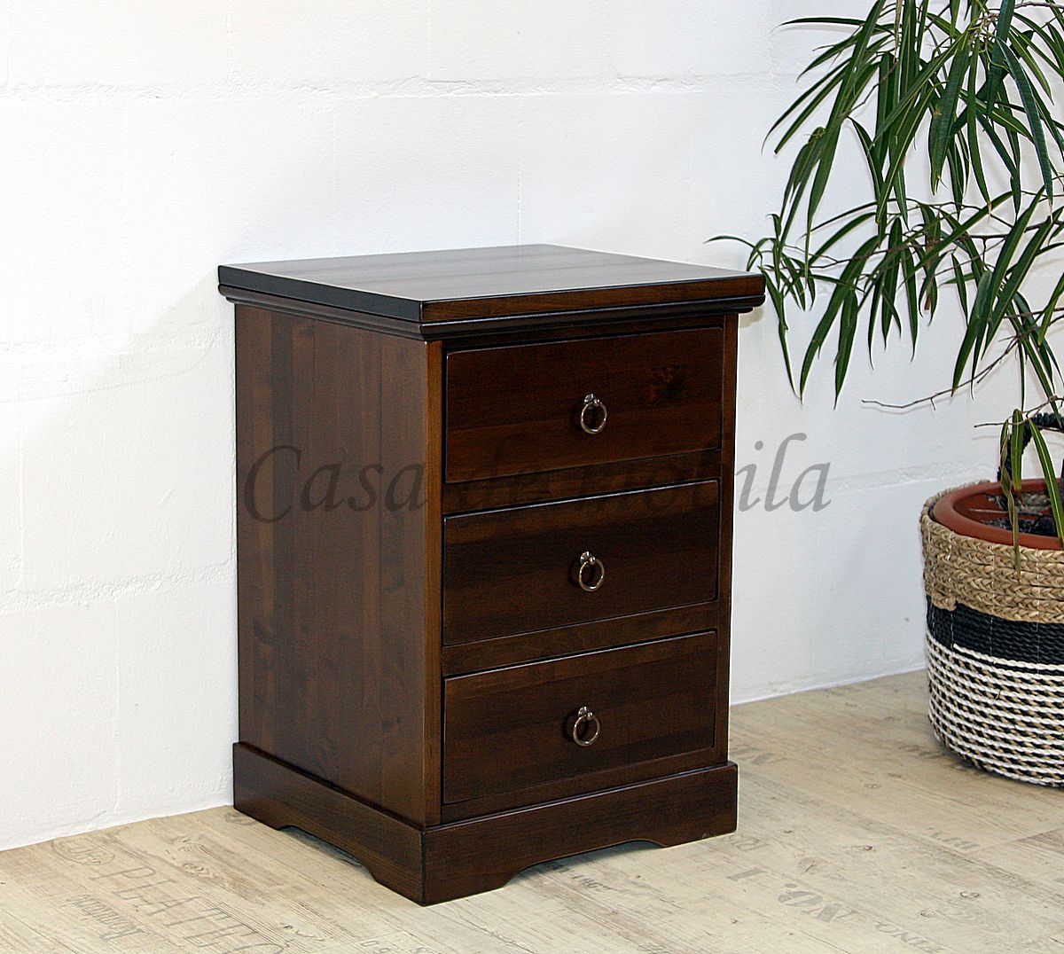 Massivholz Nachtschrank braun kolonial NEU Nachtkonsole Nachttisch Nachtkommode