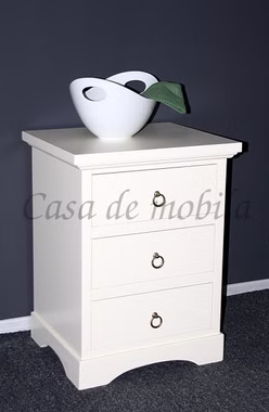 Kommode Nachtschrank aus Holz in creme weiss massiv mit Schubladen Kommode Nachtschrank aus Holz in creme weiss massiv mit Schubladen