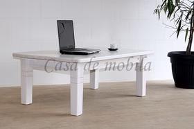 Wohnzimmertisch FJORD 120x46x78cm Landhaus Kiefer massiv weiß lasiert von Casademobila Goslar