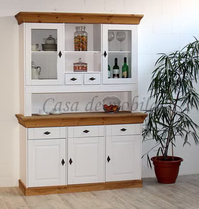 Buffetschrank 143x197x45cm BERGEN Kiefer weiß gelaugt geölt Buffetschrank 3-türig BERGEN Kiefer massiv weiß gelaugt geölt Casa de mobila Goslar