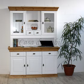 Buffetschrank 143x197x45cm BERGEN Kiefer weiß gelaugt geölt Massivholz Buffetschrank 3-türig BERGEN Kiefer massiv weiß gelaugt geölt Casa de mobila Goslar