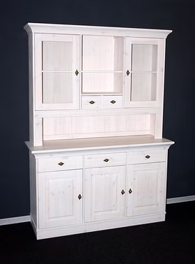 Küchenschrank 143x197x45cm BERGEN Kiefernholz weiß lasiert Massivholz Küchenschrank mit aufsatz 143x197x45cm BERGEN Kiefer massiv weiß lasiert Casa de mobila Goslar