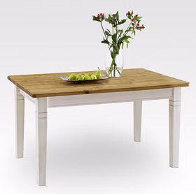 Esstisch 140x78x90cm FJORD Kiefer massiv weiß lasiert / gelaugt geölt Massivholz Esstisch landhaus 140x78x90cm FJORD Kiefer massiv weiß lasiert / gelaugt geölt Casa de mobila Goslar