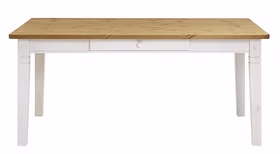 Essgruppe Esstisch 180x90 cm weiß lasiert gelaugt geölt Kiefer massiv Casa de mobila Goslar
