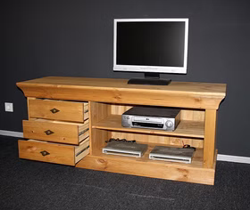 Wohnwand 3teilig 316x163x45cm BERGEN Kiefer massiv gelaugt geölt Wohnwand TV-Schrank BERGEN Kiefer massiv gelaugt geölt Casa de mobila Goslar