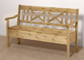 Küchenbank mit Stauraum 148x93x46cm FJORD Kiefernholz massiv gebeizt geölt Casademobila Goslar