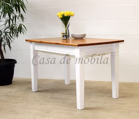 Tisch 120x78x78cm FJORD Kiefer massiv weiß lasiert, bernstein lackiert kleine tisch kiefer massiv weiß lasiert bernsteinfarben lackiert casademobila goslar