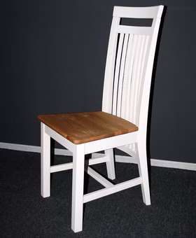 Esszimmer-stuhl hochlehner 45x103x48cm BOSTON Kiefer massiv weiß / gelaugt geölt Casa de mobila Goslar