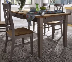 Esstisch 180x78x90cm FJORD Kiefer massiv 2farbig grau lasiert / gelaugt geölt Esstisch 180x78x90cm FJORD Kiefer massiv 2farbig grau lasiert / gelaugt geölt