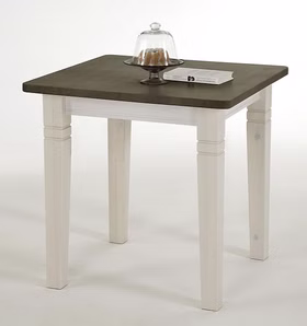 Massivholz Tisch Esstisch klein 78x78x78cm FJORD Kiefer massiv weiß / grau lackiert Casa de mobila Goslar
