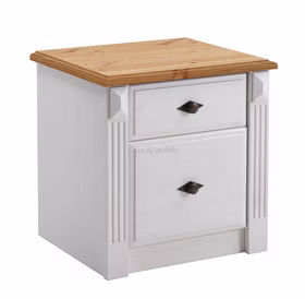 Massivholz Nachtschrank mit Schubladen 53x53x46cm EVA Kiefer massiv weiß gelaugt geölt Casa de mobila Goslar Massivholz Nachtschrank mit Schubladen 53x53x46cm EVA Kiefer massiv weiß gelaugt geölt Casa de mobila Goslar