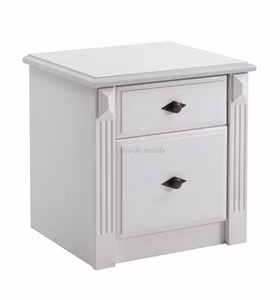 Massivholz Nachtschrank mit Schubladen 53x53x46cm EVA Kiefer massiv weiß lasiert Casa de mobila Goslar Massivholz Nachtschrank mit Schubladen 53x53x46cm EVA Kiefer massiv weiß lasiert Casa de mobila Goslar