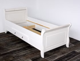 Holzbett mit Schublade landhaus 90x200 cm Eva Kiefer massiv weiß lasiert casademobila Goslar Holzbett mit Schublade landhaus 90x200 cm Eva Kiefer massiv weiß lasiert casademobila Goslar