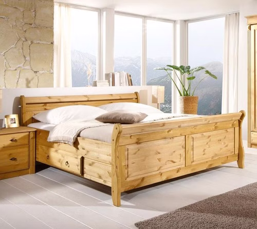Massivholz Doppelbett mit Schubladen Eva landhaus 200x200cm Kiefer massiv gelaugt geölt Casa de mobila Goslar Massivholz Doppelbett mit Schubladen Eva landhaus 200x200cm Kiefer massiv gelaugt geölt Casa de mobila Goslar