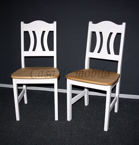 Stühle KRISTEL 44x92x45cm Kiefer massiv weiß gelaugt geölt von Casa de mobila Goslar