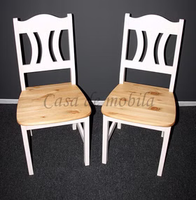 Stuhl 44x92x45cm KRISTEL Kiefer massiv 2farbig weiß von Casademobila Goslar Stuhl 44x92x45cm KRISTEL Kiefer massiv 2farbig weiß von Casademobila Goslar