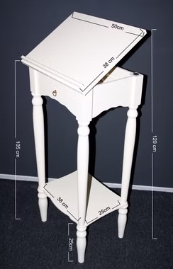 Stehpult 50x105x38cm Pappel massiv creme lackiert