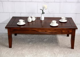 Couchtisch 130x45x64cm Pappel massiv nussbaumfarben lackiert Massivholz Stubentisch 130 cm braun kolonialstil Pappel massiv nussbaumfarben lackiert casademobila Goslar