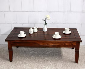 Couchtisch 130x45x64cm Pappel massiv nussbaumfarben lackiert Massivholz Wohnzimmertisch 130 cm Dunkelbraun kolonial Pappel massiv nussbaumfarben lackiert casademobila