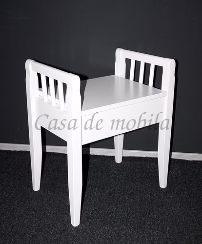 Truhenbank 50x60x35cm DECOR Pappel massiv weiß lackiert Dielenbank Sitzbank Massivholz weiss lackiert mit Ablagefach