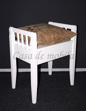 Truhenbank 50x60x35cm DECOR Pappel massiv weiß lackiert Dielenbank Sitzbank Massivholz weiss lackiert mit Ablagefach