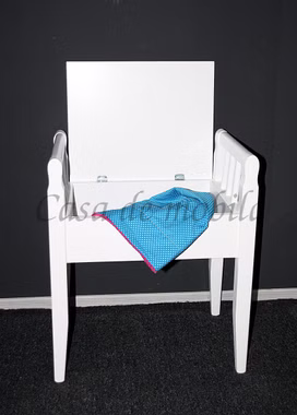 Truhenbank 50x60x35cm DECOR Pappel massiv weiß lackiert Holzbank Sitzbank Massivholz weiss lackiert