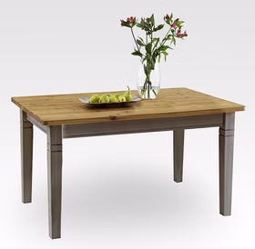 Esstisch 140x78x90cm FJORD Kiefer massiv 2farbig grau lasiert / gelaugt geölt Esstisch 140x78x90cm FJORD Kiefer massiv 2farbig grau lasiert / gelaugt geölt