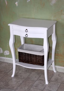 Konsolentisch 57x80x40cm VENEZIA Pappel massiv weiß lackiert