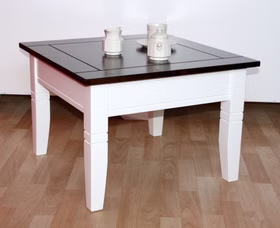Couchtisch 65x46x65cm DECOR Pappel 2farbig weiß / nussbaumfarben