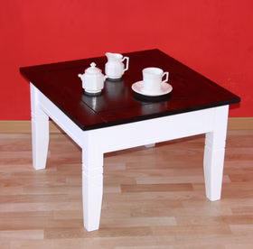 Couchtisch 65x46x65cm DECOR Pappel 2farbig weiß / nussbaumfarben