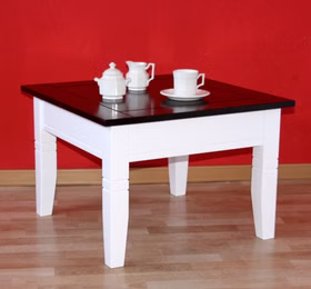 Couchtisch 65x46x65cm DECOR Pappel 2farbig weiß / nussbaumfarben