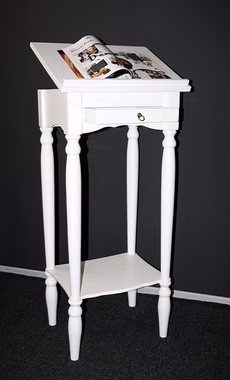 Massivholz Stehtisch mit gedrechselten beinen 50x105x38cm Pappel massiv weiß lackiert Casa de mobila Goslar Massivholz Stehtisch mit gedrechselten beinen 50x105x38cm Pappel massiv weiß lackiert Casa de mobila Goslar