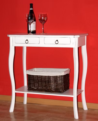 Wandtisch mit Ablage und schubladen Venezia 79x76x40cm Pappel weiß Antik vintage retro lackiert Casademobila Goslar Wandtisch mit Ablage und schubladen Venezia 79x76x40cm Pappel weiß Antik vintage retro lackiert Casademobila Goslar