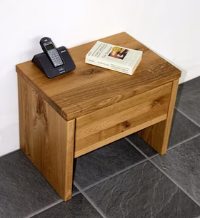 Unikate Nachtkommode mit Schubladen 50x40x35cm JAKOB Wildeiche massiv rustikal natur geölt Casa de mobila Goslar