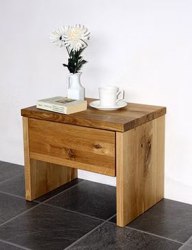 Massivholz Nachtschrank mit Schubladen 50x40x35cm JAKOB Wildeiche massiv rustikal natur geölt Casa de mobila Goslar