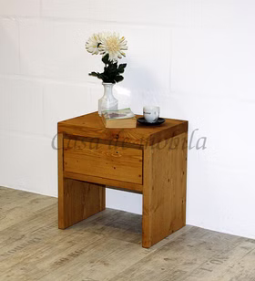 Massivholz Nachtschrank TAIGA 40x42x30cm Fichte massiv Rustikal Antik gewachst Casa de mobila Goslar