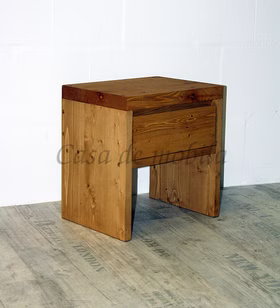 Massivholz Nachtkonsole TAIGA 40x42x30cm Fichte massiv Rustikal Antik gewachst Casa de mobila Goslar