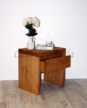 Nachttisch mit schublade 40x42x30cm TAIGA, Fichte antik gewachst Massivholz Nachtkonsole TAIGA 40x42x30cm Fichte massiv Rustikal Antik gewachst Casa de mobila Goslar
