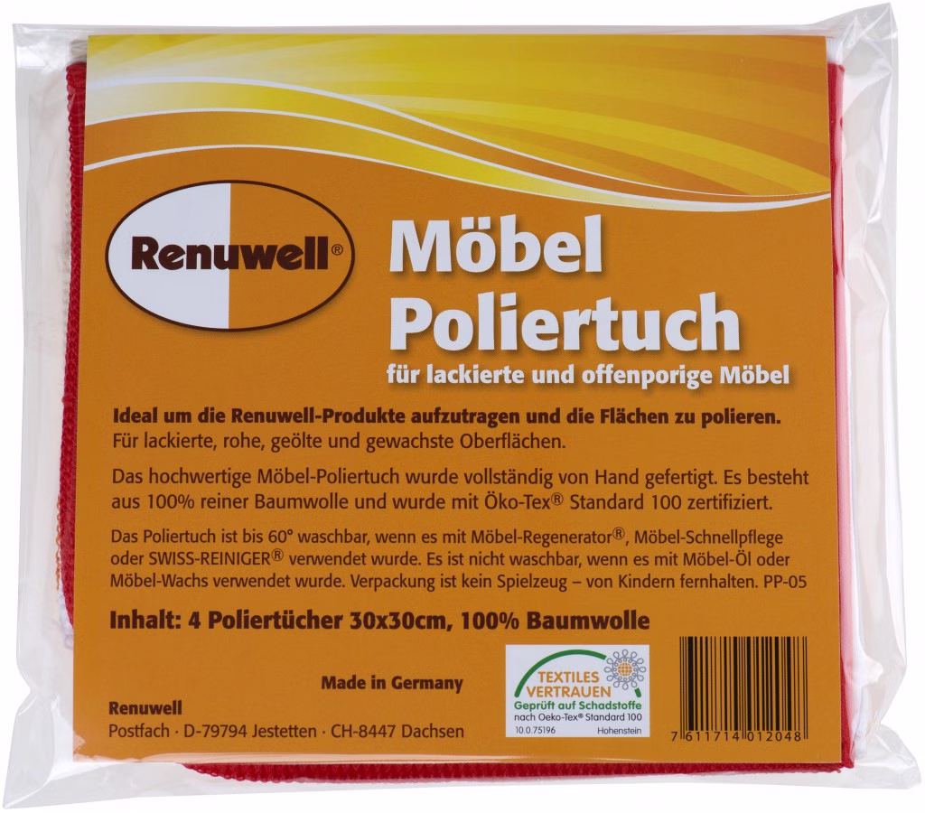 Renuwell Möbel-Poliertuch 4 Stück farblich sortiert