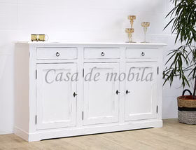 Massivholz Anrichte kommode Sideboard shabby chic weiß TOSCANA casademobila goslar