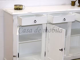 Sideboard TOSCANA innen Pappel massiv weiß antik lackiert casademobila goslar