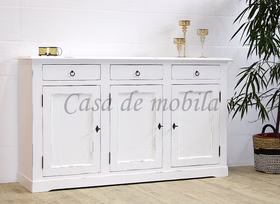 Massivholz Anrichte 3 tuerig TOSCANA Pappel massiv weiß antik Vintage casademobila Massivholz Anrichte 3 tuerig TOSCANA Pappel massiv weiß antik Vintage casademobila