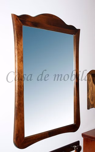 Wandspiegel mit holzrahmen 62x85x3cm DECOR Pappel nussbaumfarben lackiert Casa de mobila Goslar