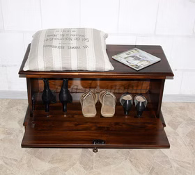 Massivholz schuhschrank mit sitzbank 91x46x40cm DECOR Pappel massiv Braun nussbaumfarben kolonial Casa de mobila Goslar Massivholz schuhschrank mit sitzbank 91x46x40cm DECOR Pappel massiv Braun nussbaumfarben kolonial Casa de mobila Goslar