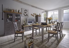 Stuhl 45x94x43cm FJORD Kiefer grau lackiert, gelaugt geölt Esszimmer-Stuhl 45x94x43cm FJORD Kiefer grau lackiert, gelaugt geölt Casa de mobila Goslar