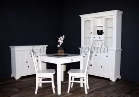 Tisch mit Schublade 85x80x85cm DECOR Pappel massiv weiß lackiert kleine tisch mit schublade DECOR landhaus 85x80x85cm Pappel massiv weiß lackiert Casa de mobila Goslar