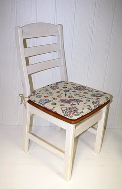 Stuhl TORBEN 46x92x52cm Kiefer massiv 2farbig weiß Goldbraunfarben lackiert, TOR800-8729 Casa de mobila Goslar Nordsee-Möbel